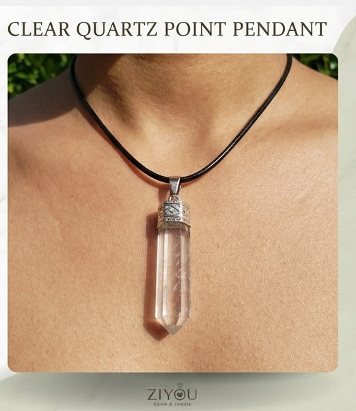 Natural Clear Quartz Pendant | Master Healer Crystal for Clarity & Energy