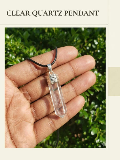 Natural Clear Quartz Pendant | Master Healer Crystal for Clarity & Energy
