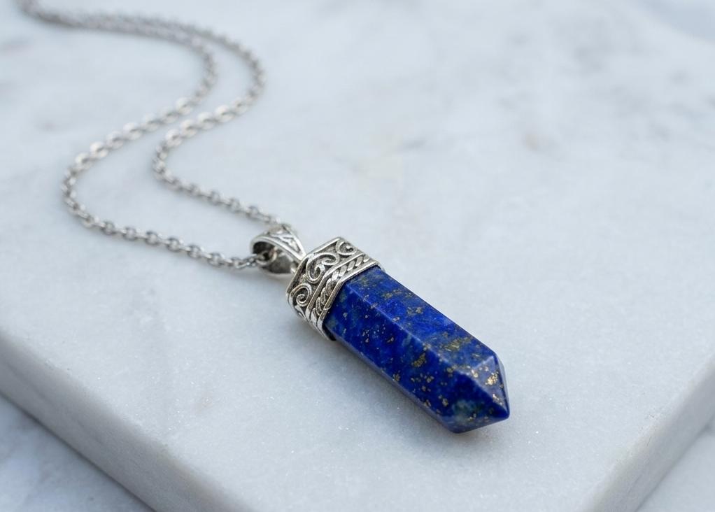 Natural Lapis Lazuli Pendant | Crystal Jewelry for Wisdom & Intuition