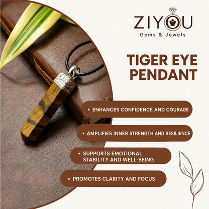 Natural Tiger Eye Pendant for Men & Women | Crystal Jewellery | Ziyou Gems & Jewels