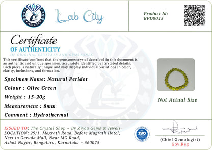 Natural Peridot Bracelet for Boosts Joy and Happiness